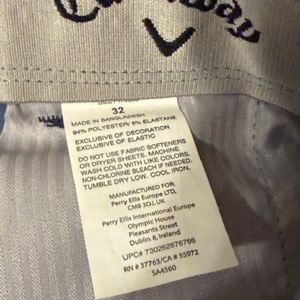 Callaway Shorts Mens 32 Active Waistband Peacoat Blue Stretch Performance New - Picture 5 of 8